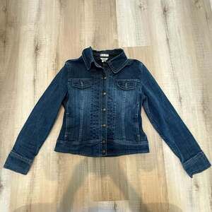 Christopher & Banks Dark Wash Stretch Denim Jacket Size S